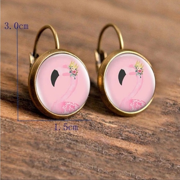 Pink Flamingo Earrings - Picture 3 of 3